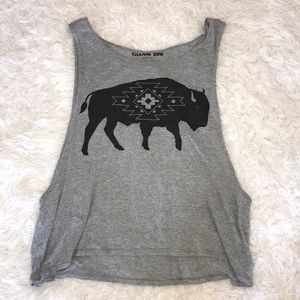 grey buffalo printed tank top